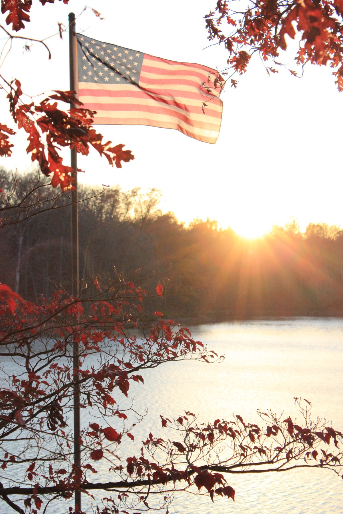 Flag by the water photograph by Keith Jackson